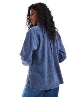 Brave Soul Long Sleeve Cord Overshirt In Grey For Women -Deals Modezzle Store 206886345 4