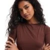 Brave Soul Long Sleeve Slinky Top In Chocolate Brown For Women -Deals Modezzle Store 206886352 1 brown
