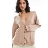 Brave Soul Longline Cardigan In Beige With Contrast Stitch Detail For Women -Deals Modezzle Store 206915813 1 beige