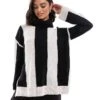 Brave Soul Knitted Roll Neck Jumper In Black And Cream Stripe For Women -Deals Modezzle Store 206915818 1 cream