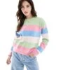 Brave Soul Fluffy Knitted Jumper In Multi Stripe For Women -Deals Modezzle Store 206915834 1 multistripe