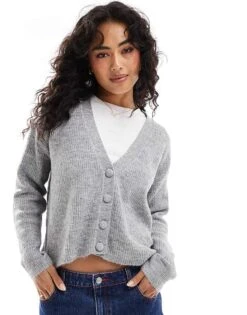 Brave Soul Button Through Fisherman Knit Cardigan In Grey For Women -Deals Modezzle Store 206915938 1 grey 1