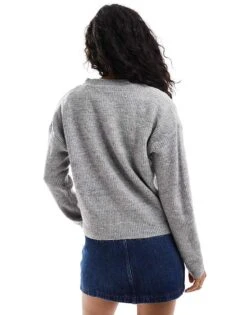 Brave Soul Button Through Fisherman Knit Cardigan In Grey For Women -Deals Modezzle Store 206915938 3
