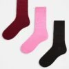 Brave Soul 3 Pack Of Slouchy Socks In Pink, Red And Brown For Women Multi -Deals Modezzle Store 206920681 1 multi