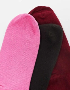 Brave Soul 3 Pack Of Slouchy Socks In Pink, Red And Brown For Women Multi -Deals Modezzle Store 206920681 3