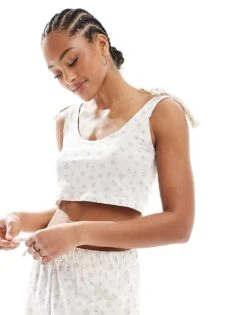 Brave Soul Pyjama Set With Floral Print In White For Women Pink 9 Brave Soul Pyjama Set With Floral Print In White For Women Pink -Deals Modezzle Store 206920730 3