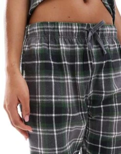 Brave Soul Short Sleeve Shirt And Wide Leg Trouser Pyjama Set In Grey Check For Women Grey/multi Check 9 Brave Soul Short Sleeve Shirt And Wide Leg Trouser Pyjama Set In Grey Check For Women Grey/multi Check -Deals Modezzle Store 206920753 3