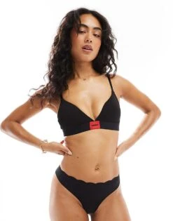 Brave Soul Jersey Scalloped Detail Microfiber Thong In Black For Women -Deals Modezzle Store 206920773 3