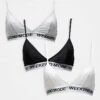 Brave Soul 3 Pack Cotton Triangle Bralettes With Contrast Print Band In Black, White And Grey For Women Multi 2 Brave Soul 3 Pack Cotton Triangle Bralettes With Contrast Print Band In Black, White And Grey For Women Multi -Deals Modezzle Store 206920819 1 multi