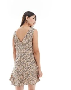 Brave Soul V Neck Button Down Floral Printed Mini Dress For Women Multi -Deals Modezzle Store 206940727 4