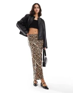 Brave Soul Satin Maxi Skirt In Leopard Print For Women -Deals Modezzle Store 206967352 1 leopardprint 1