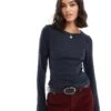 Brave Soul Long Sleeve Rib Top In Charcoal For Women -Deals Modezzle Store 206967747 1 charcoal