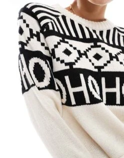 Brave Soul Christmas Jumper With Jacquard Detail In Cream For Women -Deals Modezzle Store 206981766 3