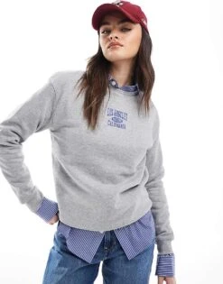 Brave Soul Los Angeles Sweatshirt In Grey For Women