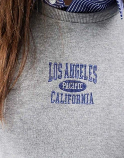 Brave Soul Los Angeles Sweatshirt In Grey For Women -Deals Modezzle Store 207150240 3