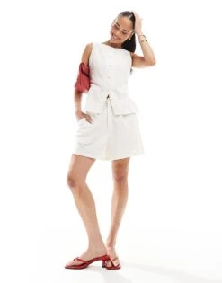 Brave Soul Waistcoat Co-ord In Cream -Deals Modezzle Store 207402103 1 cream