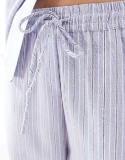 Brave Soul Co-ord Blue And White Stripe Trousers For Women -Deals Modezzle Store 207402117 5