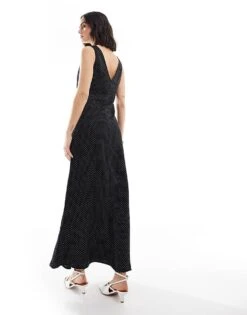 Brave Soul Polka Dot Sleeveless Satin Dress In Black For Women -Deals Modezzle Store 207402118 3