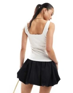 Brave Soul Square Neck Zip Through Vest Top In White For Women -Deals Modezzle Store 207402145 4