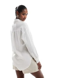 Brave Soul Casual Shirt With Linen In White For Women -Deals Modezzle Store 207402166 3