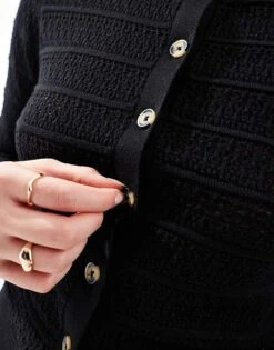 Brave Soul Crew Neck Cardigan With Stitch Detail In Black For Women -Deals Modezzle Store 207876479 3