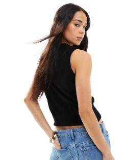 Brave Soul Sleeveless Knitted Vest With Contrast Buttons In Black For Women -Deals Modezzle Store 207876567 3