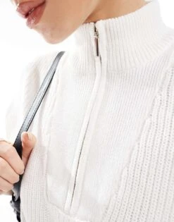 Brave Soul Half Zip Oversized Tank In White For Women -Deals Modezzle Store 207876580 4