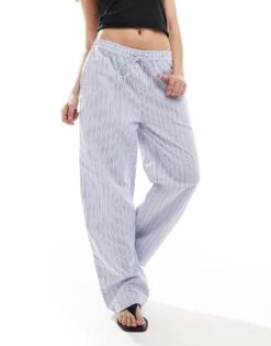 Brave Soul Pull On Trousers In Blue Stripe For Women -Deals Modezzle Store 208284142 1 blue 1