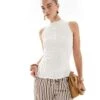 Brave Soul Textured Vest With Stitch Detail In Cream For Women -Deals Modezzle Store 208284188 1 cream