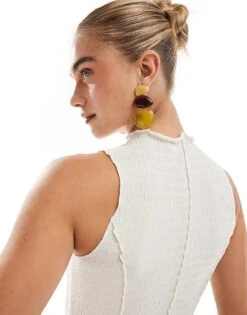 Brave Soul Textured Vest With Stitch Detail In Cream For Women -Deals Modezzle Store 208284188 4