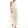 Brave Soul Strappy Maxi Dress With Smock Detail In Buttermilk Yellow For Women Cream -Deals Modezzle Store 208284190 1 cream