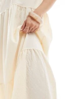 Brave Soul Strappy Maxi Dress With Smock Detail In Buttermilk Yellow For Women Cream -Deals Modezzle Store 208284190 3